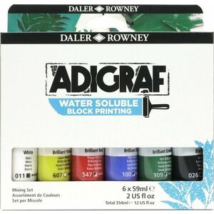 Daler Rowney Adigraf Block Printing Water Soluble Colour Farba na linoryt 6 x 59 ml vyobraziť