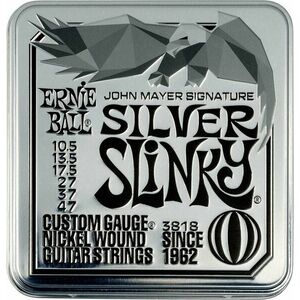 Ernie Ball John Mayer Silver Slinky Nickel Wound Electric Guitar Strings 3 Pack Struny pre elektrickú gitaru vyobraziť