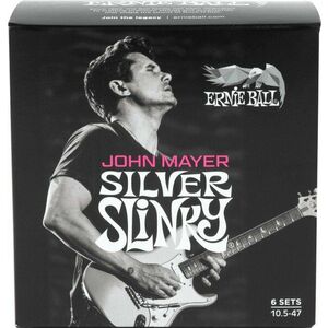 Ernie Ball John Mayer Silver Slinky Nickel Wound Electric Guitar Strings 6 Pack Struny pre elektrickú gitaru vyobraziť