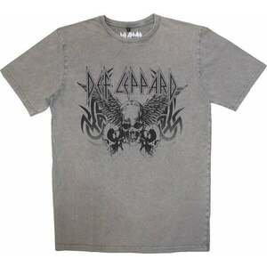 Def Leppard Tričko Tribal Skull Stone Wash Unisex Grey S vyobraziť