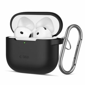 Tech-Protect Silicone Hook puzdro na Apple AirPods 4, čierne vyobraziť