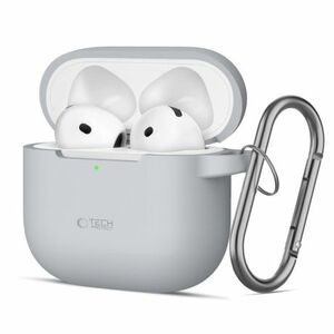 Tech-Protect Silicone Hook puzdro na Apple AirPods 4, sivé vyobraziť