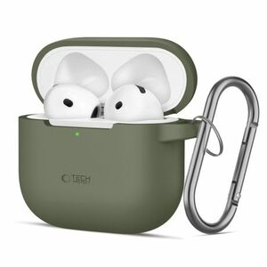 Tech-Protect Silicone Hook puzdro na Apple AirPods 4, tmavozelené vyobraziť