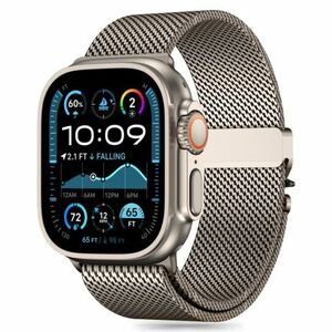 Tech-Protect Milano remienok na Apple Watch 44/45/46/49mm, titanium vyobraziť