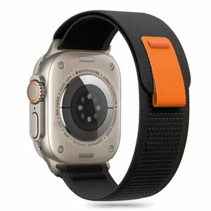 Tech-Protect Nylon Stripe remienok na Apple Watch 44/45/46/49mm, black orange vyobraziť