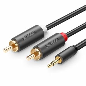 Ugreen AV102 audio kábel 3.5mm mini jack / 2RCA 1.5m, čierny (AV102) vyobraziť