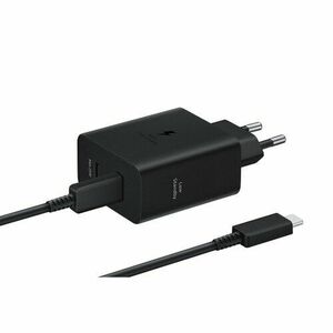 EP-T5020XBE Samsung Dual USB-C 50W Cestovní nabíječka + USB-C Datový Kabel Black vyobraziť