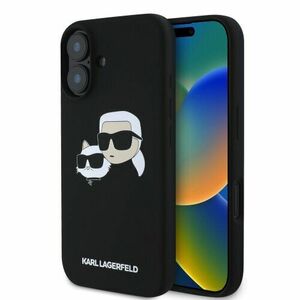 Karl Lagerfeld Liquid Silicone Double Heads MagSafe Zadní Kryt pro iPhone 16 Black vyobraziť