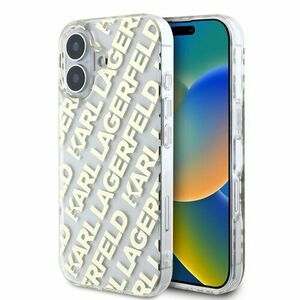 Karl Lagerfeld IML Electroplated Repeated Logo Zadní Kryt pro iPhone 16 Gold vyobraziť