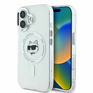 Karl Lagerfeld IML Choupette Head Metal Frame MagSafe Zadní Kryt pro iPhone 16 Transparent vyobraziť