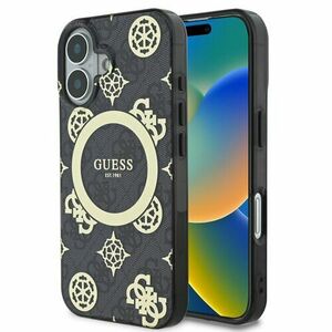 Guess IML 4G Peony MagSafe Zadní Kryt pro iPhone 16 Black vyobraziť