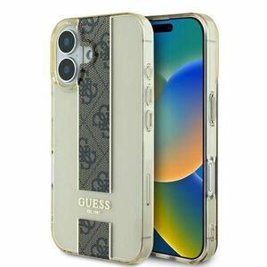 Guess IML Middle 4G Stripe Zadní Kryt pro iPhone 16 Brown vyobraziť