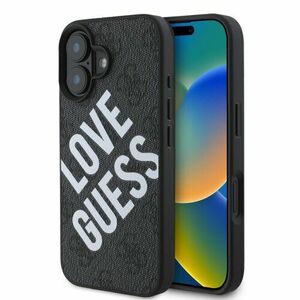 Guess PU Leather 4G Big Love Logo MagSafe Zadní Kryt pro iPhone 16 Black vyobraziť