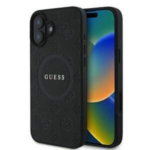 Guess Saffiano Peony Stamp MagSafe Zadní Kryt pro iPhone 16 Black vyobraziť