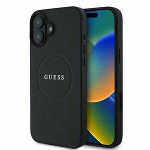 Guess PU Grained Classic Logo MagSafe Zadní Kryt pro iPhone 16 Black vyobraziť