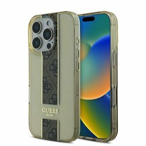 Guess IML Middle 4G Stripe Zadní Kryt pro iPhone 16 Pro Max Brown vyobraziť