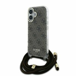 Guess IML 4G Printed Crossbody Popruh Zadní Kryt pro iPhone 16 Brown vyobraziť