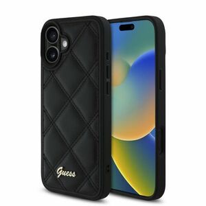 Guess PU Leather Quilted Zadní Kryt pro iPhone 16 Plus Black vyobraziť