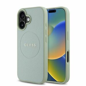 Guess PU Grained Classic Logo MagSafe Zadní Kryt pro iPhone 16 Green vyobraziť