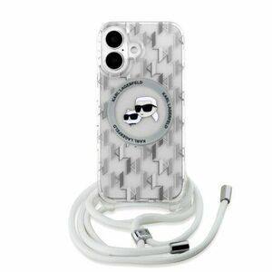 Karl Lagerfeld IML Monogram Crossbody K&CH Heads MagSafe Zadní Kryt pro iPhone 16 Transparent vyobraziť