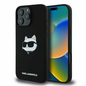 Karl Lagerfeld Liquid Silicone Choupette Head MagSafe Zadní Kryt pro iPhone 16 Pro Max Black vyobraziť