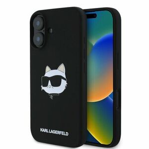 Karl Lagerfeld Liquid Silicone Choupette Head MagSafe Zadní Kryt pro iPhone 16 Black vyobraziť