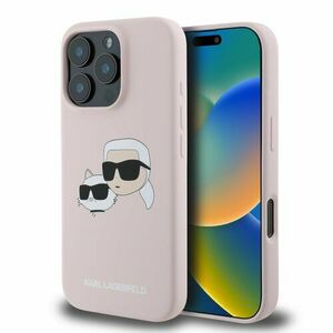 Karl Lagerfeld Liquid Silicone Double Heads MagSafe Zadní Kryt pro iPhone 16 Pro Pink vyobraziť