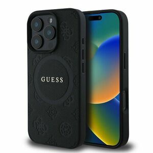 Guess Saffiano Peony Stamp MagSafe Zadní Kryt pro iPhone 16 Pro Max Black vyobraziť