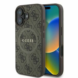 Guess PU Leather 4G Colored Ring MagSafe Zadní Kryt pro iPhone 16 Plus Brown vyobraziť