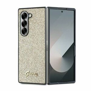 Guess PC/TPU Glitter Flakes Metal Logo Zadní Kryt pro Samsung Galaxy Z Fold 6 Gold vyobraziť