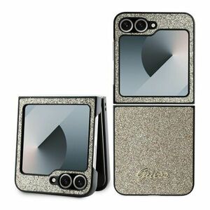 Guess PC/TPU Glitter Flakes Metal Logo Zadní Kryt pro Samsung Galaxy Z Flip 6 Gold vyobraziť