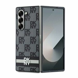 DKNY PU Leather Checkered Pattern and Stripe Zadní Kryt pro Samsung Galaxy Z Fold 6 Black vyobraziť