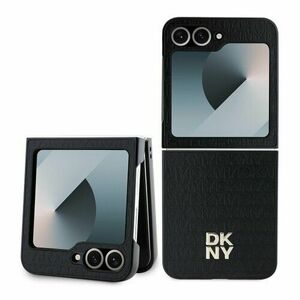 DKNY PU Leather Repeat Pattern Stack Logo Zadní Kryt pro Samsung Galaxy Z Flip 6 Black vyobraziť