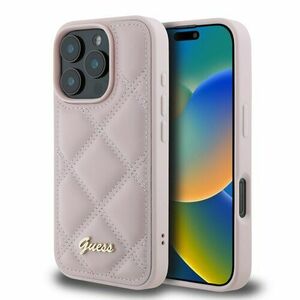 Guess PU Leather Quilted Zadní Kryt pro iPhone 16 Pro Max Pink vyobraziť