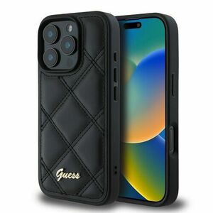 Guess PU Leather Quilted Zadní Kryt pro iPhone 16 Pro Max Black vyobraziť