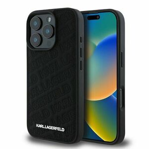 Karl Lagerfeld PU Quilted Pattern Zadní Kryt pro iPhone 16 Pro Max Black vyobraziť