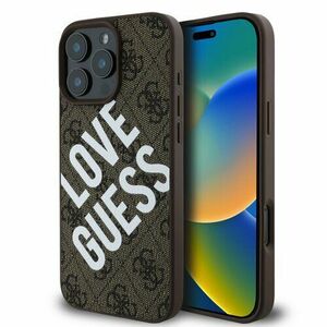 Guess PU Leather 4G Big Love Logo MagSafe Zadní Kryt pro iPhone 16 Pro Max Brown vyobraziť