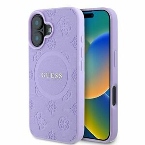 Puzdro Guess Saffiano Peony Stamp MagSafe iPhone 16 - fialové vyobraziť