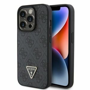 Guess PU 4G Strass Triangle Metal Logo Zadní Kryt pro iPhone 15 Pro Black vyobraziť