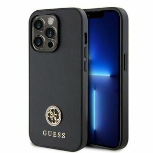 Guess PU 4G Strass Metal Logo Zadní Kryt pro iPhone 15 Pro Black vyobraziť