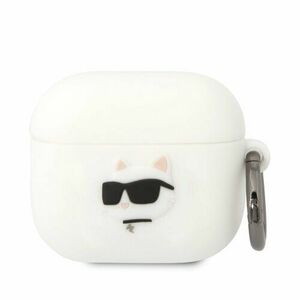 Karl Lagerfeld 3D Logo NFT Choupette Head Silikonové Pouzdro pro Airpods 3 White vyobraziť