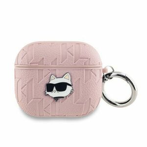 Karl Lagerfeld PU Embossed Choupette Head Pouzdro pro AirPods Pro 2 Pink vyobraziť