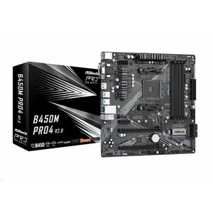 ASRock MB Sc AM4 B450 PRO4 R2.0, AMD B450, 4xDDR4, 1xHDMI, 1xDVI, 1xVGA, mATX vyobraziť