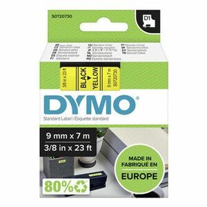 Dymo originál páska do tlačiarne štítkov, Dymo, 40918, S0720730, černý tlač/žltý podklad, 7m, 9mm, D1 vyobraziť