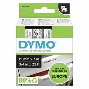 Dymo originál páska do tlačiarne štítkov, Dymo, 45800, S0720820, černý tlač/priehľadný podklad, 7m, 19mm, D1 vyobraziť