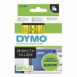 Dymo originál páska do tlačiarne štítkov, Dymo, 53718, S0720980, černý tlač/žltý podklad, 7m, 24mm, D1 vyobraziť