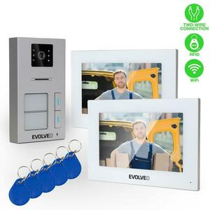 EVOLVEO DoorPhone AP2-2 drôtový videotelefón pre dva byty s aplikáciou, biely vyobraziť