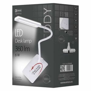 Emos LED stolná lampa Eddy, 6W, 360 lm, stmievateľná + farba svetla, biela vyobraziť