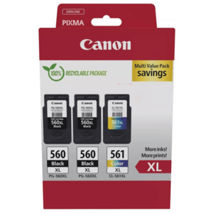 CANON PG-560-XL - originálna cartridge, čierna + farebná vyobraziť