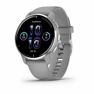 Garmin Venu 2 Plus, nerezová luneta Silver, puzdro Gray, silikónový remienok, EU vyobraziť